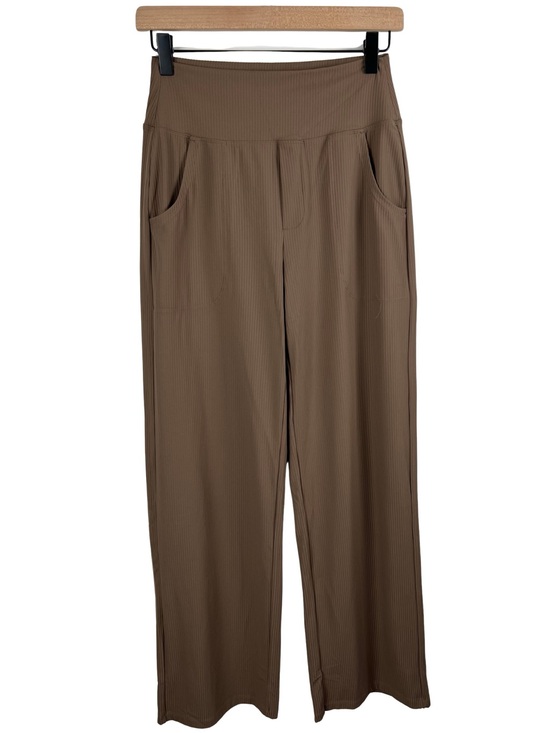 G4Free Pants - G4Free Ribbed Brown Wide Leg Pants Women’s Small 32” Inseam NWT Textured